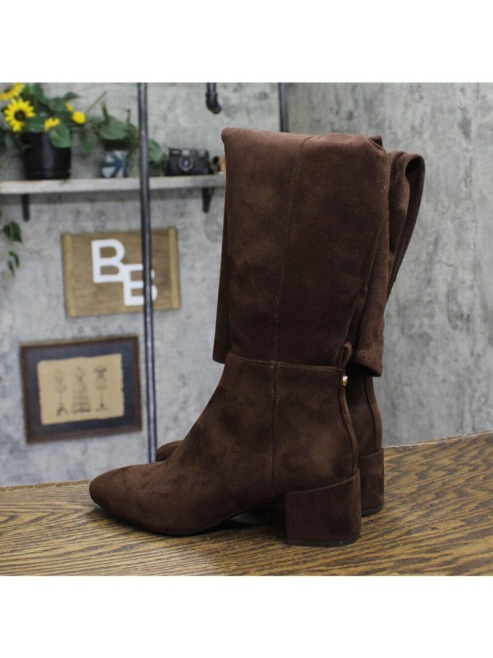 NWT Michael Michael Kors Braden Over-the-Knee Block Heel Boots Mocha Brown 5.5M - Picture 4 of 11